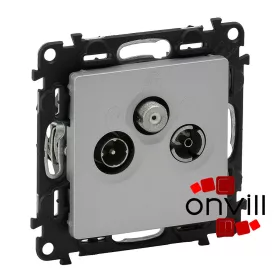   Legrand 753352, Valena Life TV-Rádió-SAT Aljzat, Csillagpontos (Végzáró), 1,5 dB, Alumínium