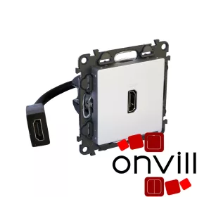   Legrand 753375, Valena Life Elővezetékelt HDMI 1.4 Típusú Csatlakozóaljzat, Alumínium