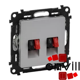   Legrand 753378, Valena Life Hangszóró-Csatlakozóaljzat (4 Kivezetéssel), Alumínium