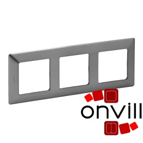 Legrand 754153, Valena Life Hármas Keret, Inox Dekor