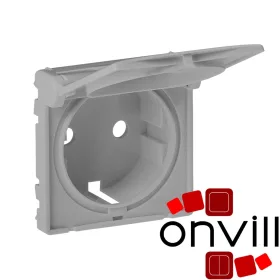   Legrand 754842, Valena Life 2P+F Csatlakozóaljzat Burkolat Csapófedéllel, Alumínium