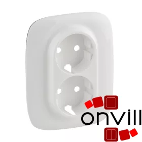   Legrand 754955, Valena Allure 2X2P+F Aljzat Monobloc Burkolat és Keret, Fehér