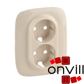   Legrand 754956, Valena Allure 2X2P+F Aljzat Monobloc Burkolat és Keret, Elefántcsont