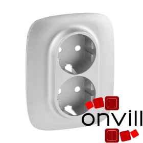   Legrand 754957, Valena Allure 2X2P+F Aljzat Monobloc Burkolat és Keret, Alumínium