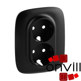   Legrand 754958, Valena Allure 2X2P+F Aljzat Monobloc Burkolat és Keret, Fekete