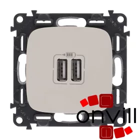   Legrand 754996, Valena Allure Kettős USB-A Töltőaljzat, Beépített Tápegységgel, Elefántcsont