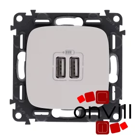   Legrand 754999, Valena Allure Kettős USB-A Töltőaljzat, Beépített Tápegységgel, Gyöngyház