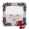 Legrand 755204, Valena Allure 2P+F Csatlakozóaljzat Biztonsági Zsaluval, Csapófedéllel, Rugós Vezetékbekötéssel, IP44, Fehér