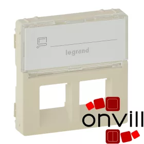   Legrand 755481, Valena Life 2XRJ45 Csatlakozóaljzat Burkolat, Címketartóval, Elefántcsont