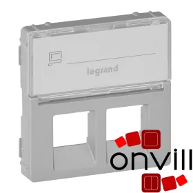   Legrand 755482, Valena Life 2XRJ45 Csatlakozóaljzat Burkolat, Címketartóval, Alumínium