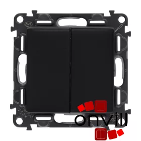   Legrand 756318, Valena Life Kettős Váltóérintkezős Nyomó, 6 A, Fekete