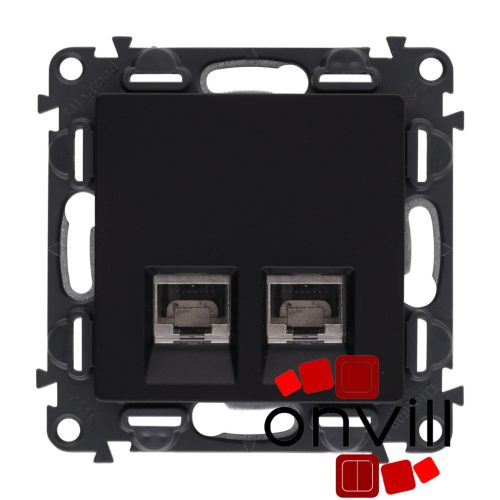Legrand 756349, Valena Life 2XRJ45 Cat.6A STP Informatikai Csatlakozóaljzat, Fekete