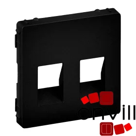   Legrand 756372, Valena Life Kettős Hangszóró-Csatlakozóaljzat Burkolat, (4 Kivezetéssel), Fekete