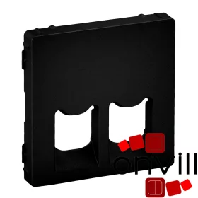   Legrand 756422, Valena Life 2XRJ45/RJ11 Csatlakozóaljzat Burkolat, Fekete