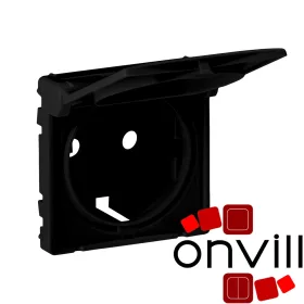   Legrand 756842, Valena Life 2P+F Csatlakozóaljzat Burkolat Csapófedéllel, Fekete