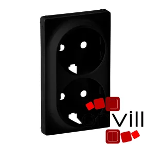   Legrand 756952, Valena Life 2X2P+F Csatlakozóaljzat Burkolat, Fekete