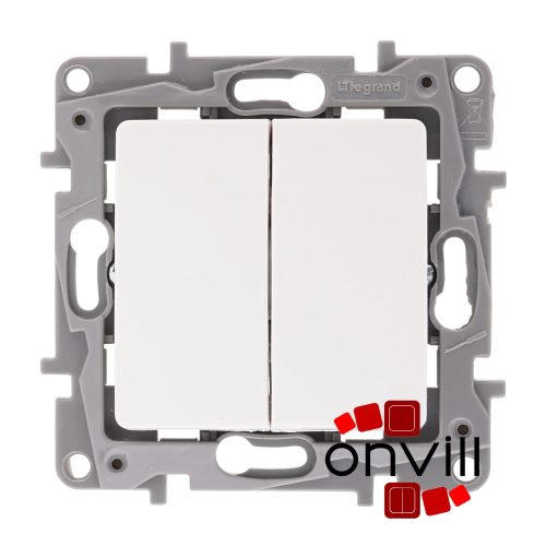 Legrand 764502, Niloé Kettős Váltókapcsoló, 10 AX, Fehér