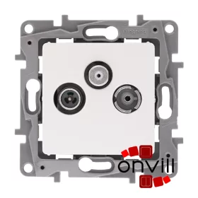   Legrand 764564, Niloé TV-Rádió-SAT Aljzat, Átmenő, 14 dB, Fehér