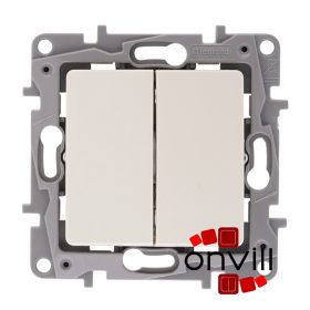   Legrand 764608, Niloé Kettős Váltóérintkezős Nyomó, 6 A, Bézs