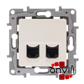   Legrand 764674, Niloé 2XRJ45 Cat.6 UTP Informatikai Csatlakozóaljzat, Bézs