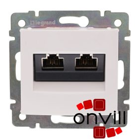   Legrand 770073, Valena 2XRJ45 Cat.6A STP Informatikai Csatlakozóaljzat, Fehér