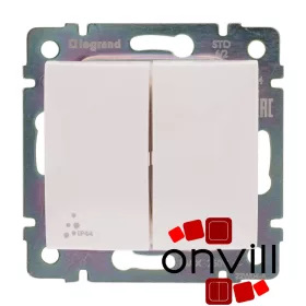   Legrand 770098, Valena Kettős Váltókapcsoló, 10 AX, IP44, Fehér