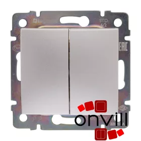   Legrand 770108, Valena Kettős Váltókapcsoló, 10 AX, Alumínium