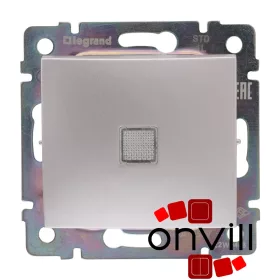   Legrand 770110, Valena Egypólusú Kapcsoló Jelzőfénnyel, 10 AX, Alumínium