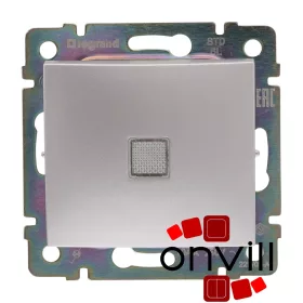   Legrand 770126, Valena Váltókapcsoló Jelzőfénnyel, 10 AX, Alumínium