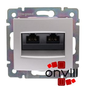   Legrand 770239, Valena 2XRJ45 Cat.5e UTP Informatikai Csatlakozóaljzat, Csavaros, Alumínium