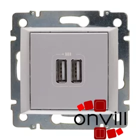   Legrand 770270, Valena Kettős USB-A Töltőaljzat, Beépített Tápegységgel, Alumínium