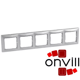 Legrand 770355, Valena Ötös Keret, Alumínium-Ezüst