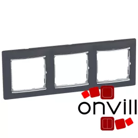 Legrand 770393, Valena Hármas Keret, Fekete-Ezüst