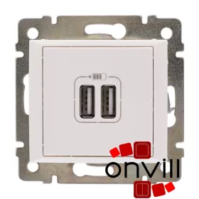   Legrand 770470, Valena Kettős USB-A Töltőaljzat, Beépített Tápegységgel, Fehér