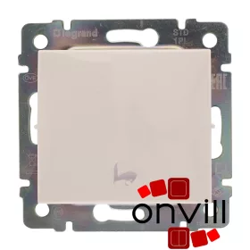   Legrand 774116, Valena Egypólusú Nyomó Csengőjellel, 10 A, 250V, Elefántcsont