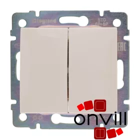   Legrand 774118, Valena Kettős Váltóérintkezős Nyomó, 6 A, Elefántcsont