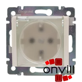   Legrand 774120, Valena 2P+F Csatlakozóaljzat Biztonsági Zsaluval, Csapófedéllel, Csavaros Vezetékbekötéssel, IP44, Elefántcsont