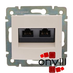   Legrand 774139, Valena 2XRJ45 Cat.5e UTP Informatikai Csatlakozóaljzat, Csavaros, Elefántcsont