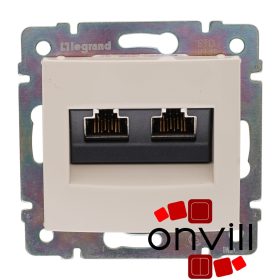   Legrand 774145, Valena 2XRJ45 Cat.6 STP Informatikai Csatlakozóaljzat, Elefántcsont