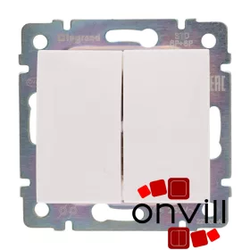  Legrand 774218, Valena Kettős Váltóérintkezős Nyomó, 6 A, Fehér