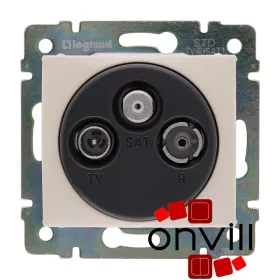   Legrand 774335, Valena TV-Rádió-SAT Aljzat, Csillagpontos (Végzáró), 1,5 dB, Elefántcsont