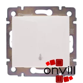   Legrand 774412, Valena Egypólusú Nyomó Lámpajellel, 10 A, Fehér