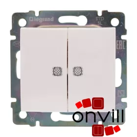   Legrand 774428, Valena Csillárkapcsoló Jelzőfénnyel, 10 AX, Fehér