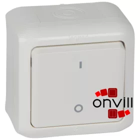   Legrand 782366, Forix IP44 Falon Kívüli, Kétpólusú Kapcsoló, 10 AX, Fehér