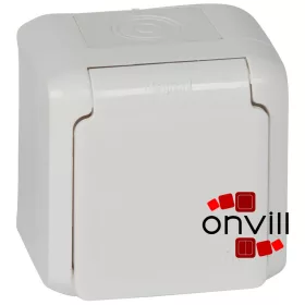   Legrand 782373, Forix IP44 Falon Kívüli, 2P+F Földelt Csatlakozóaljzat, 16A, Csapófedéllel, Biztonsági Zsaluval, Fehér