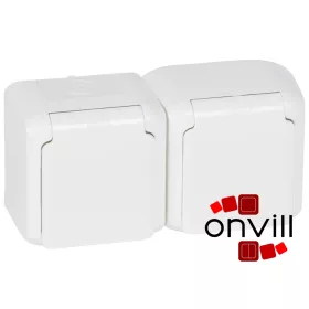   Legrand 782374, Forix IP44 Falon Kívüli, 2X2P+F Földelt Csatlakozóaljzat, 16A, Csapófedéllel, Biztonsági Zsaluval, Fehér