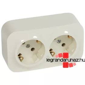   Legrand 782453, Forix IP20 Falon Kívüli, 2X2P+F Aljzat, 16 A, Biztonsági Zsaluval 45°-ban Elforgatott Betéttárcsa, Bézs