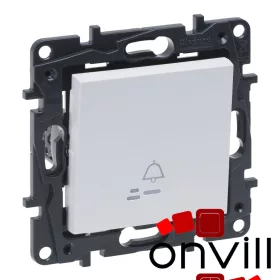   Legrand 863110IP44, Niloé Step Egypólusú Nyomó Jelzőfénnyel, Csengőjellel, IP44, Fehér