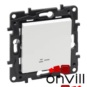   Legrand 863111IP44, Niloé Step Egypólusú Kapcsoló Jelzőfénnyel, 10 AX, IP44, Fehér