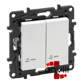   Legrand 863118, Niloé Step Kettős Váltókapcsoló Jelzőfénnyel, 10AX, Fehér